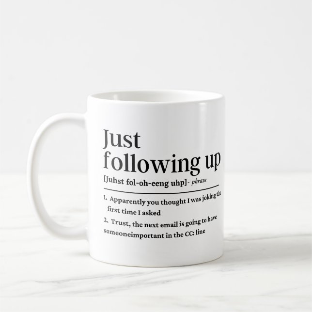Einfach die lustige Definition nachverfolgen Kaffeetasse (Links)