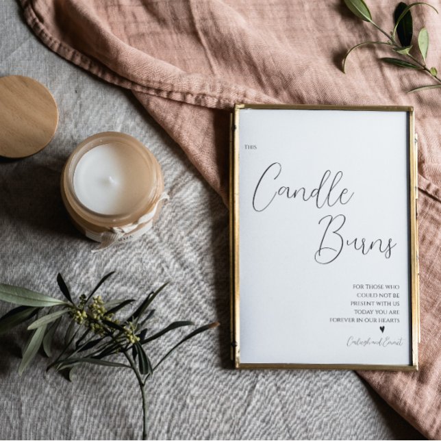 Einfach dieses Candle Burns Memorial Wedding Sign Poster (Von Creator hochgeladen)