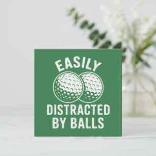 Einfach durch Bälle abgelenkt Lustiger Golfball Go Einladung