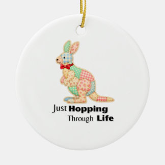 Einfach Durchs Leben Hoppeln Känguru-Design Keramik Ornament