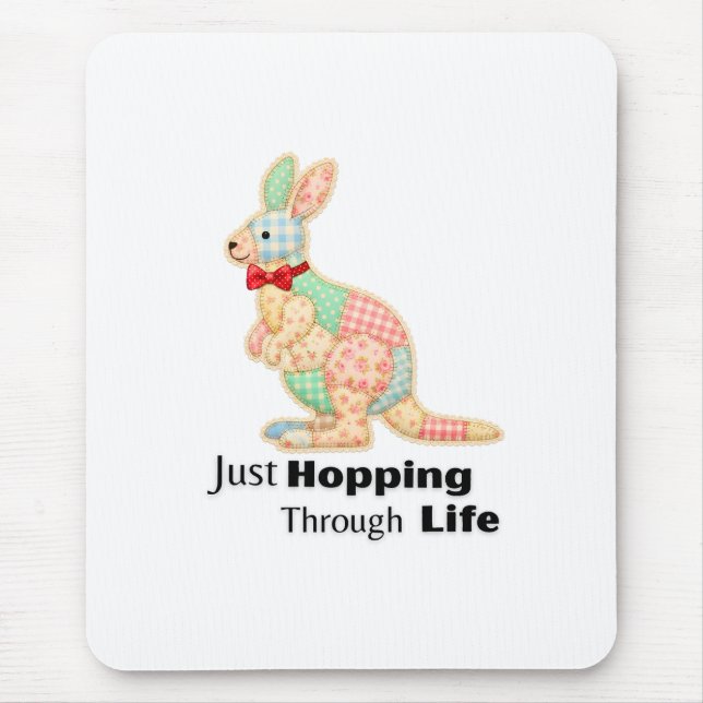 Einfach Durchs Leben Hüpfen Känguru-Design Mousepad (Vorne)
