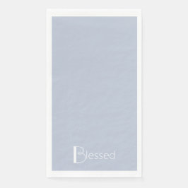 Einfach Dusty Blau & Weiß "gesegnet" Serviette