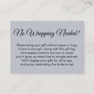 Einfach Dusty Blue No Wrapping braucht Brautparty Begleitkarte