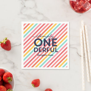 Einfach ein derful 1. Geburtstag Napkins   Rainbow Serviette