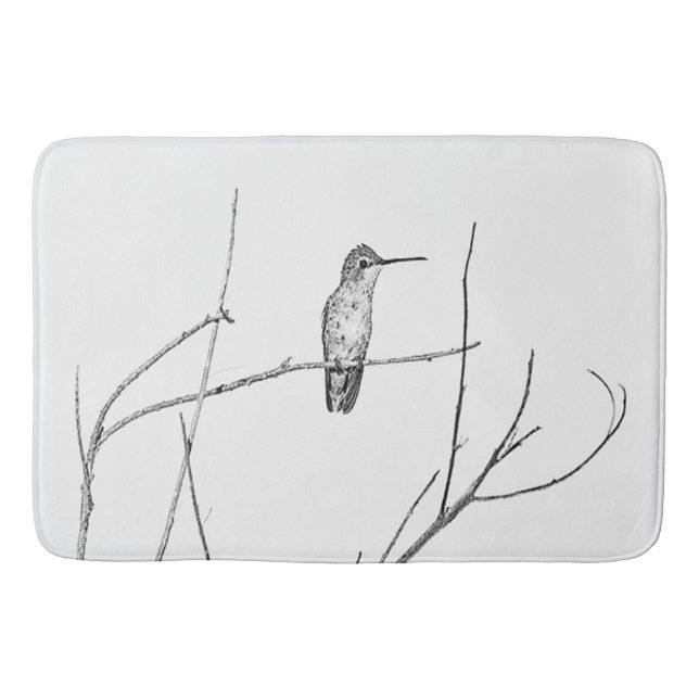 Einfach ein Hummingbird auf einem Stock Badematte (Vorderseite)