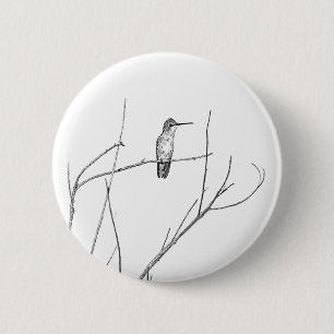 Einfach ein Hummingbird auf einem Stock Button