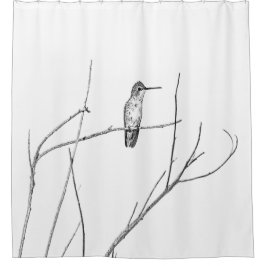 Einfach ein Hummingbird auf einem Stock Duschvorhang