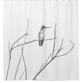 Einfach ein Hummingbird auf einem Stock Duschvorhang