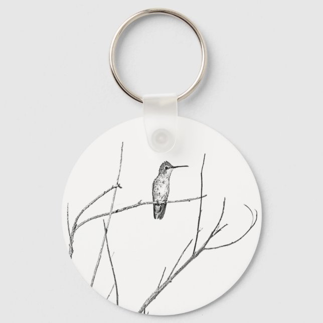 Einfach ein Hummingbird auf einem Stock Schlüsselanhänger (Vorderseite)