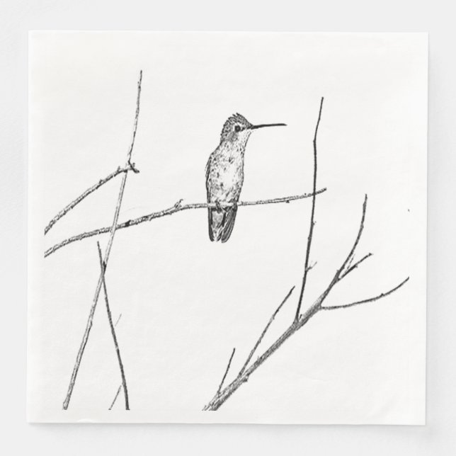 Einfach ein Hummingbird auf einem Stock Serviette (Vorderseite)