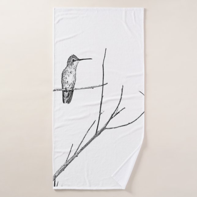 Einfach ein Kolibri auf einem Stock Badhandtuch Set (Badehandtuch)