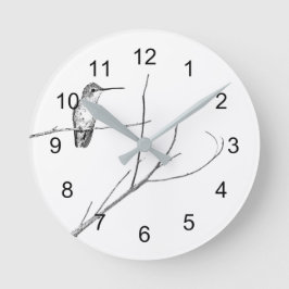 Einfach ein Kolibri auf einer Stock-Quadrat-Wanduh Große Wanduhr