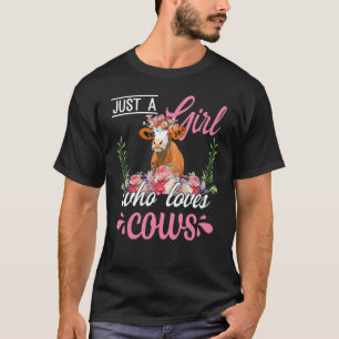 Einfach ein Mädchen, das Kühe liebt, niedliche Cow T-Shirt
