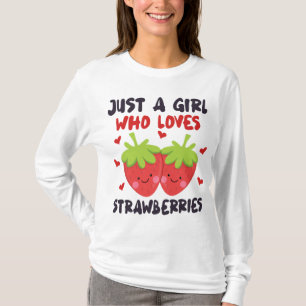 EINFACH EIN MÄDCHEN, DAS STRAWBERRIES Kawaii Straw T-Shirt