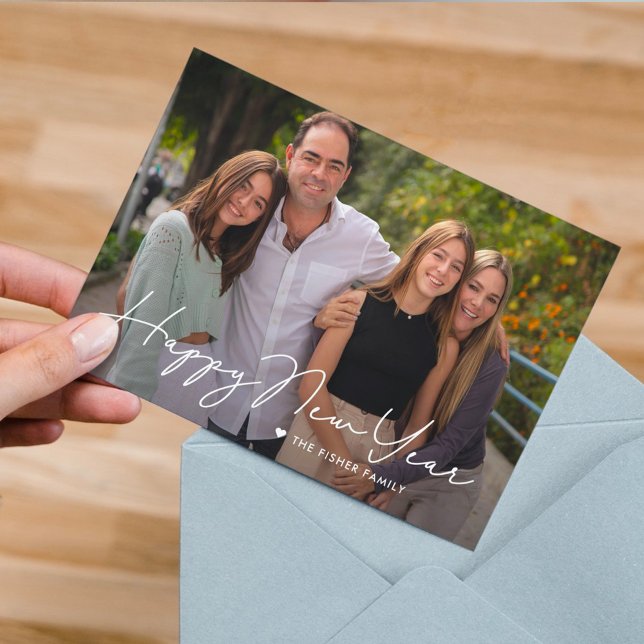 Einfach eine glückliche Silvesterfotokarte geschri Feiertagskarte (Von Creator hochgeladen)