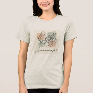 Einfach eine Mama, die Pflanzen großzieht Minimali Tri-Blend Shirt