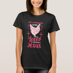Einfach eine Oma, die Hühner und Jesus Farm liebt T-Shirt