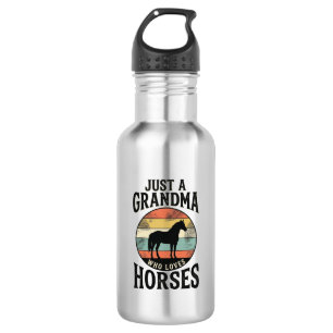 Einfach eine Oma, die Pferde liebt, Vintage-Design Edelstahlflasche