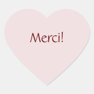 Einfach einfaches "Merci"! Textentwurf Herz-Aufkleber