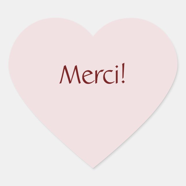 Einfach einfaches "Merci"! Textentwurf Herz-Aufkleber (Vorderseite)