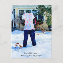 Einfach eingefrorene Möwen mit Postkarte abkühlen