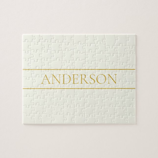 Einfach Elegant Anpassbarer Text | Gold Beige (Horizontal)