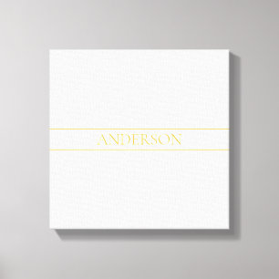 Einfach Elegant Anpassbarer Text Gold Beige Leinwanddruck