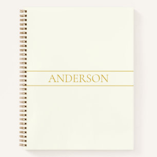 Einfach Elegant Anpassbarer Text Gold Beige Notizbuch