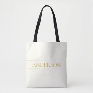 Einfach Elegant Anpassbarer Text Gold Beige Tasche