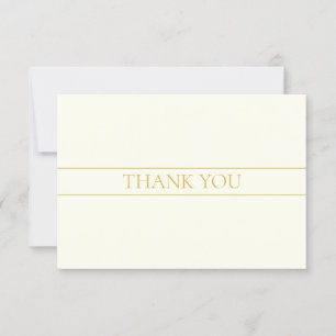 Einfach Elegant Anpassbarer Text   Gold Off-Weiß Dankeskarte