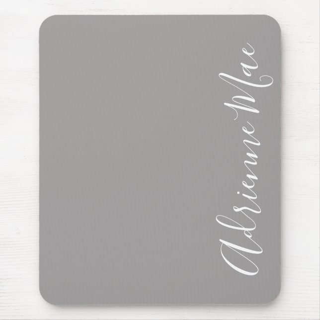 Einfach Elegant Ash Gray Personalisiert Mousepad (Vorne)