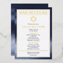 Einfach Elegant Blue Gradient Bar Mitzvah - Gold