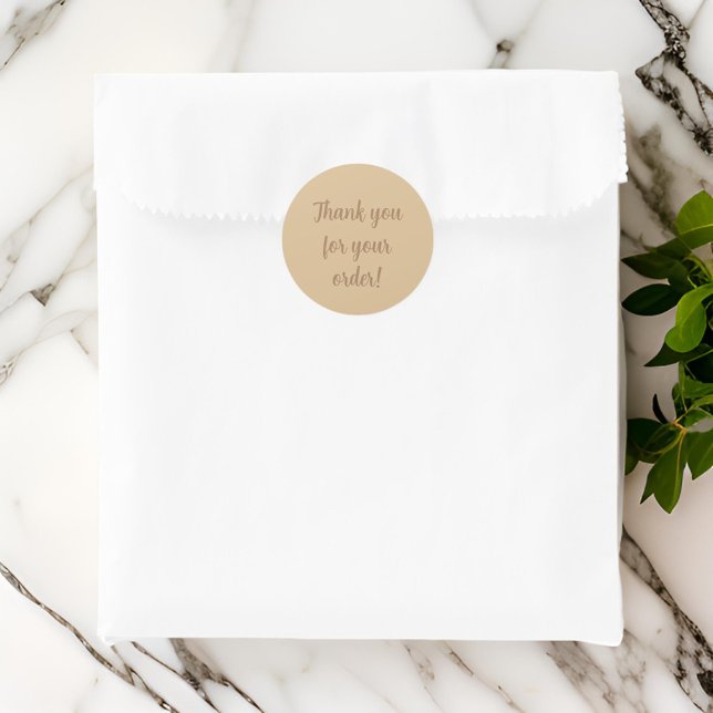 Einfach elegant braun Danke Runder Aufkleber (Von Creator hochgeladen)