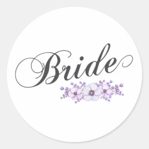 Einfach & elegant Bride floral SIEGEL Runder Aufkleber