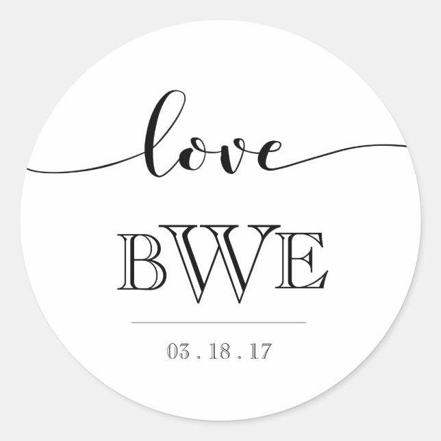 Einfach Elegant Calligraphy Wedding Sticker (Vorderseite)