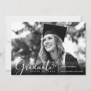 Einfach Elegant Class of Graduate Foto Ankündigung