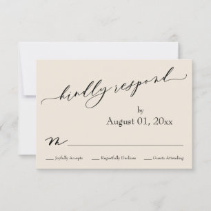 Einfach, elegant, freundlich und freundlich reagie RSVP karte