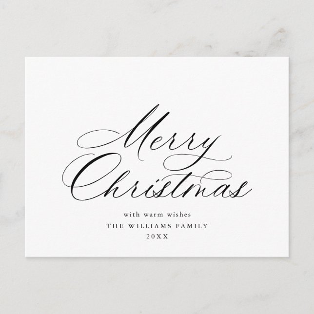 Einfach Elegant frohe Weihnachten Grußurlaub Postkarte (Vorderseite)