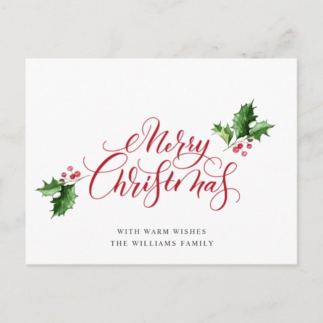 Einfach Elegant frohe Weihnachten Grußurlaub Postkarte (Vorderseite)