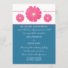 Einfach Elegant Gerbera Daisies Wedding Einladung