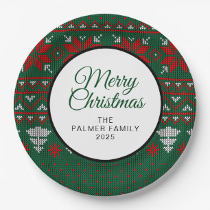 Einfach Elegant Hässliches Weihnachten Familie B Pappteller