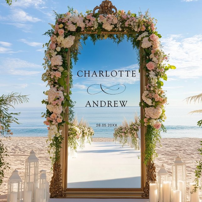 Einfach, elegant, Hochzeit Fensteraufkleber (Customer specific, elegant, wedding, window cling with your names and date.)