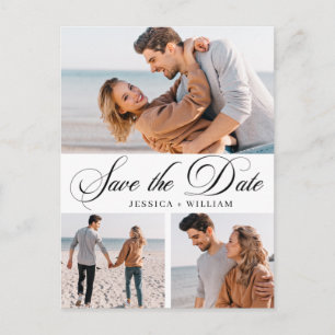 Einfach elegant Hochzeit Save the Date 3 Foto Postkarte