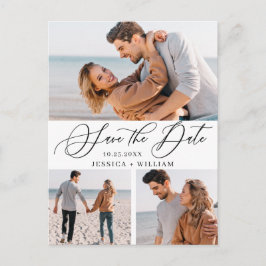 Einfach elegant Hochzeit Save the Date 3 Foto Postkarte