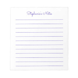 Einfach elegant Lila Lined Personalisiert Notepad Notizblock