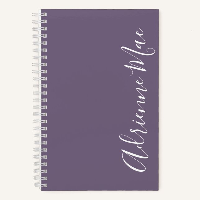 Einfach elegant Lila Trauben Personalisiert Notizbuch (Vorderseite)