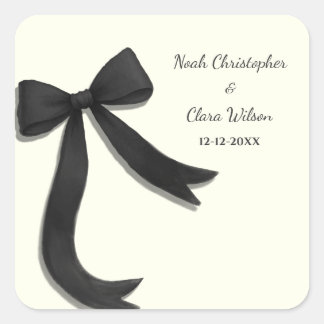Einfach Elegant Minimalistisch Klassische schwarze Quadratischer Aufkleber