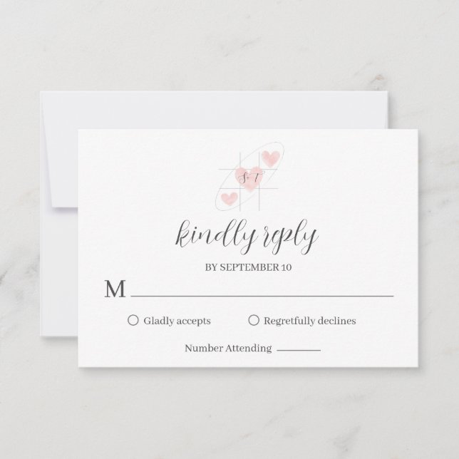 Einfach elegant Minimalistisch RSVP Karte (Vorderseite)