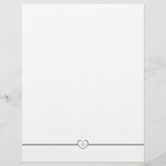 Einfach elegant Mit Monogramm Stationery - Silber (Vorderseite)