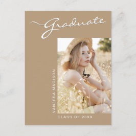 Einfach elegant modern | 1 Foto Grad Bekanntgabe Postkarte